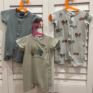 H&M 3-pack cotton jumpsuits -9-12M